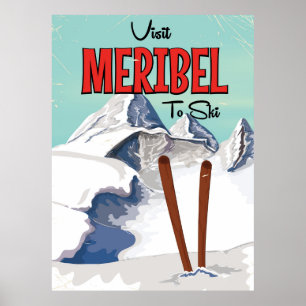 Poster Meribel pour skier