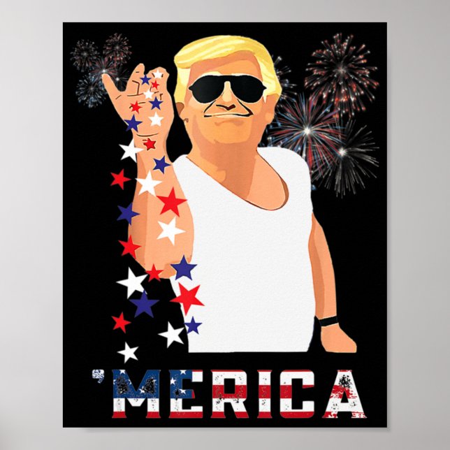 Poster Merica Trump en tenue Don Drunk Donald Drunk 4e de (Devant)