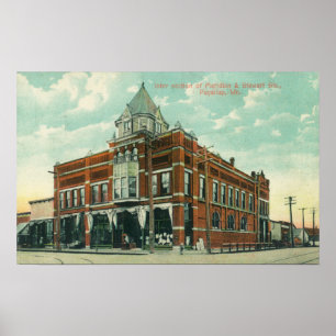 Poster Méridien et vue d'intersection de rue de Stewart