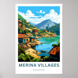 Poster Mérina Villages Madagascar Travel Imprimer