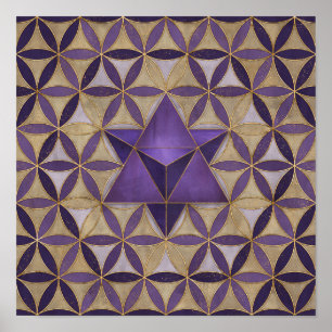 Poster Merkabah sur Fleur de vie motif