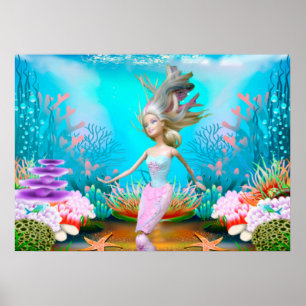 Poster Mermaid célèbre