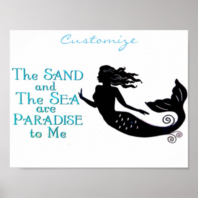 Poster Mermaid de plage de sable et de mer Thunder_Cove (Devant)