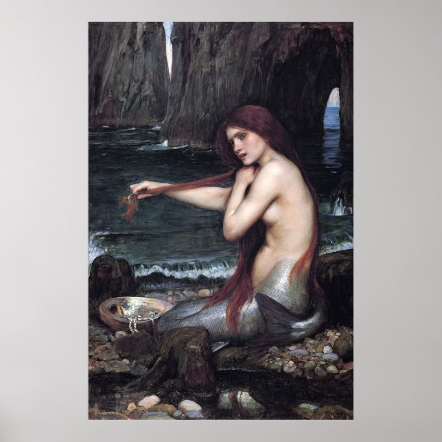 Poster Mermaid John William Waterhouse Mythologique (Devant)