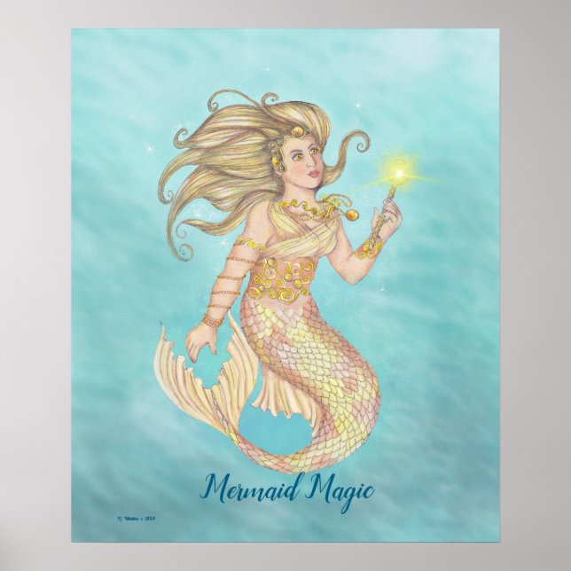 Poster Mermaid Magic, Sirène, Fée, Féerie, Sorcière de me (Devant)