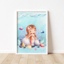 Poster Mermaid Nautique Mur Art