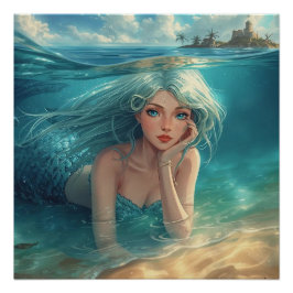 Poster Mermaid of the Island Horizon