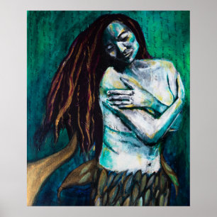 Poster Mermaid Se Détenant Tendely