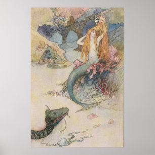 Poster Mermaid Warwick Goble (anglais, petit