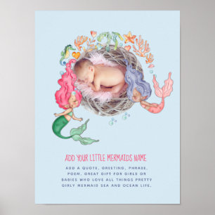 Poster Mermaids PHOTO Faire-part murale ou bienvenue
