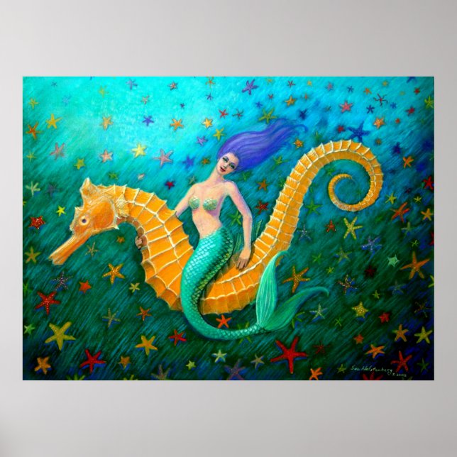 Poster Mermaid's Ride - Magical Seahorse (Devant)