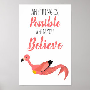 Poster Mermingo : Citation Inspirante de Flamant Rose Sir