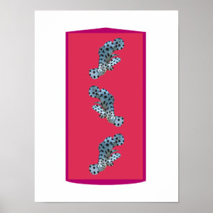 Poster Mérou en mouvement - Fond teinté de magenta