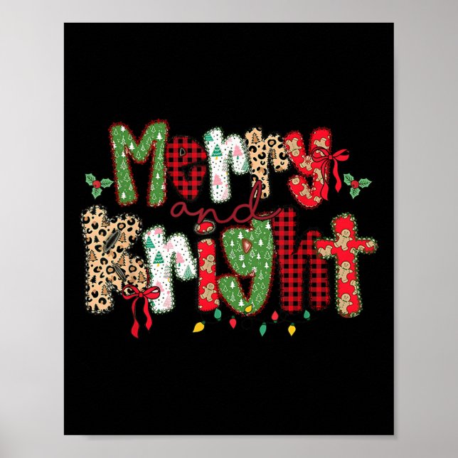Poster Merry And Bright Cute Christmas Holiday Coquette B (Devant)