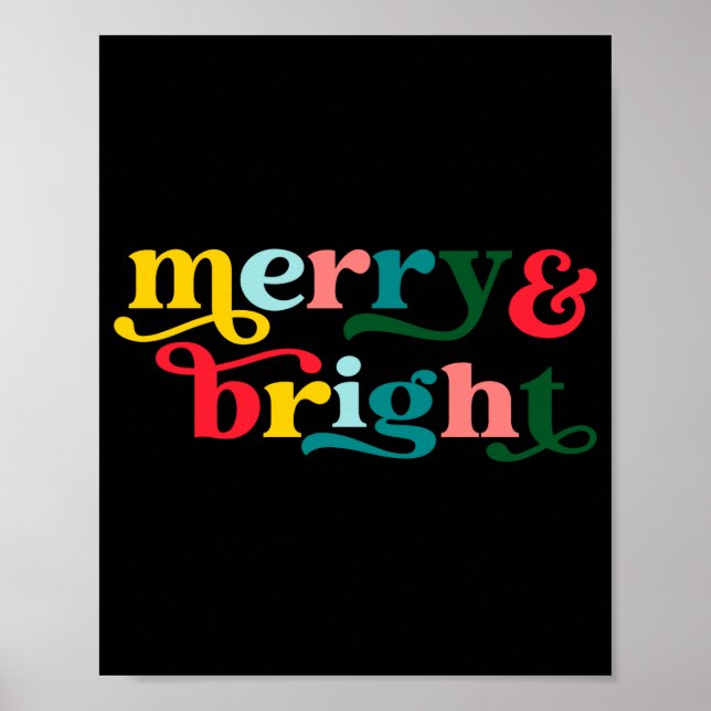 Poster Merry And Bright Modern Christmas Womens  (Devant)