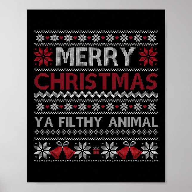 Poster Merry Christmas Animal Filthy Ya Ugly Style Xmas  (Devant)