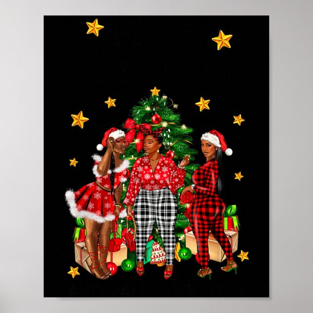 Poster Merry Christmas Happy New Year African American Bl (Devant)