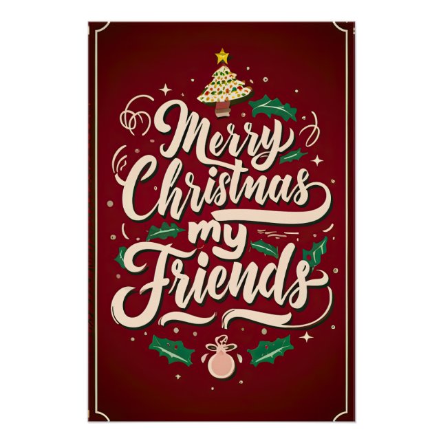Poster Merry Christmas, my friend (Devant)