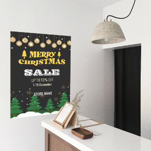 Poster Merry Christmas Pine Tree Vente d'entreprise Annon