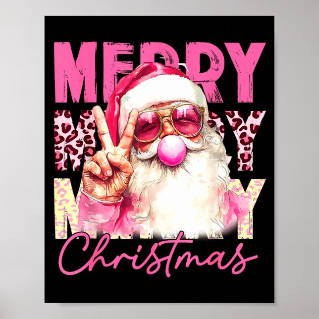 Poster Merry Christmas Santa Bubble Gum Nk Xmas Family Me (Devant)