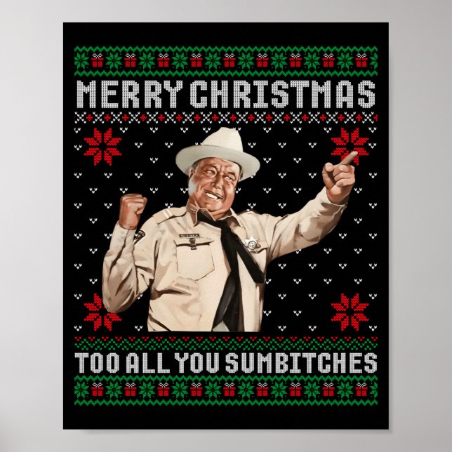 Poster Merry Christmas To All You Sumes Ugly Sweater Vint (Devant)