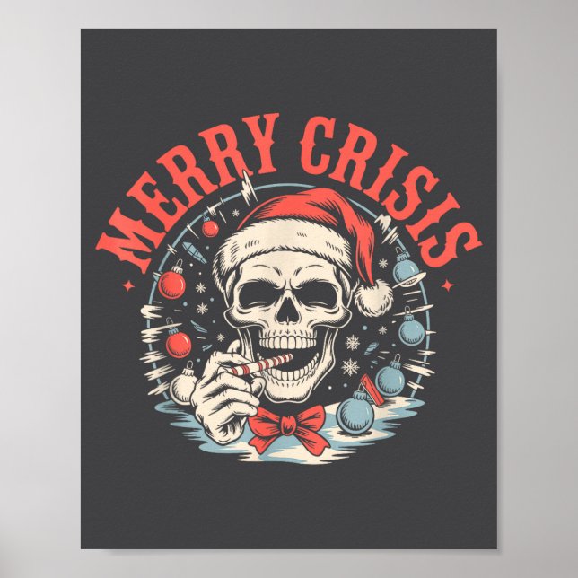 Poster Merry Crisis Dark Humor Sarcastic Christmas Goth P (Devant)