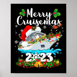 Poster Merry Cruisemas 2023 Noël Père Noël Reindeer Crui