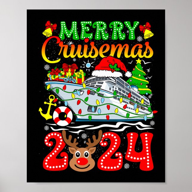 Poster Merry Cruisemas 2024 Croisière Noël Rudolph Xmas (Devant)