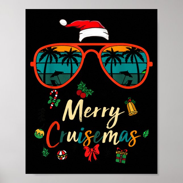 Poster Merry Cruisemas 2025 Xmas Santa Reindeer Cruise Ma (Devant)