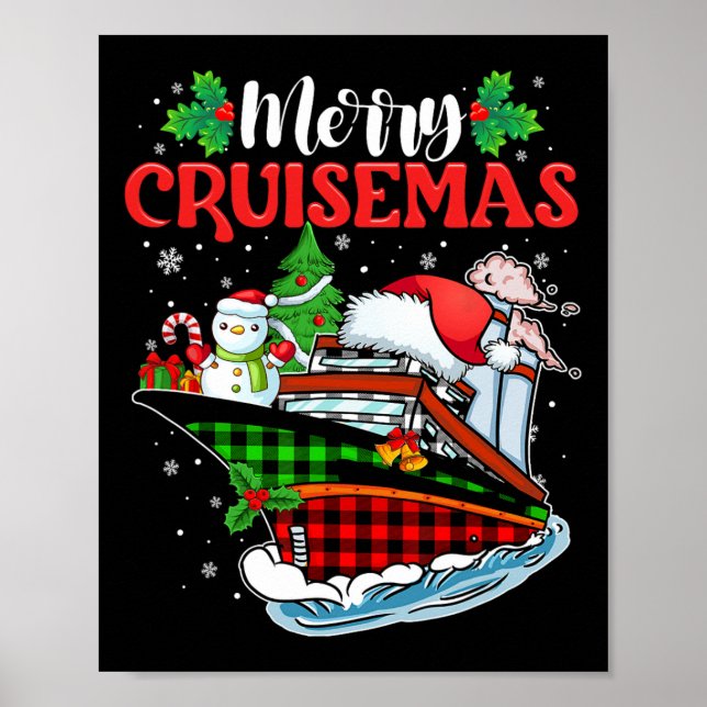 Poster Merry Cruisemas Famille Croisière Noël Drôle (Devant)