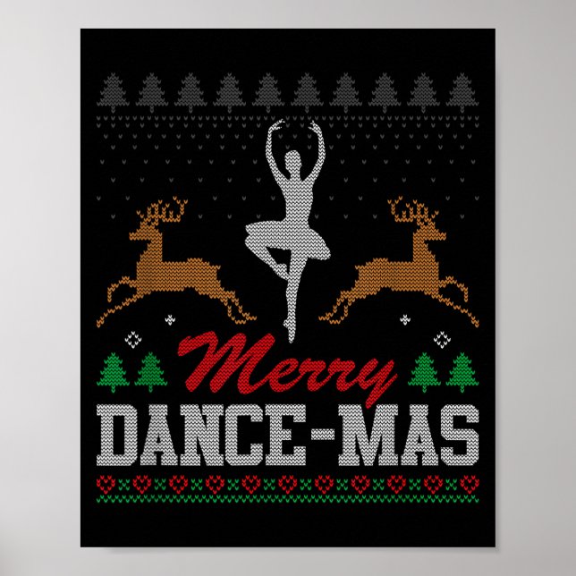 Poster Merry Dance-mas Ballet Dancer Ugly Christmas Balle (Devant)