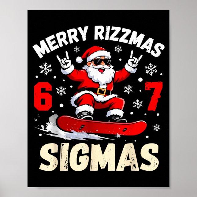 Poster Merry Rizzmas Sigmas Santa 67 Six Seven  (Devant)