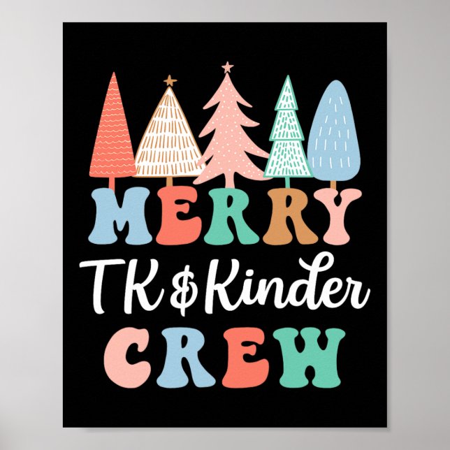 Poster Merry Tk And Kinder Crew Kindergarten Teacher Chri (Devant)