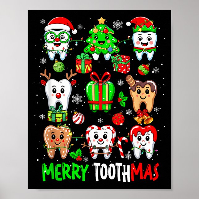 Poster Merry Toothmas Teeth Collection Santa Reindeer Xma (Devant)