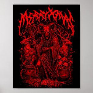 Poster Merry Xmas Groupe de Heavy Metal Parodie Death Met