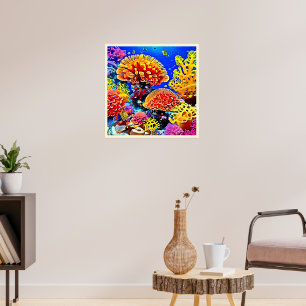 Poster Merveille d'Art de Récif de Corail Vibrant