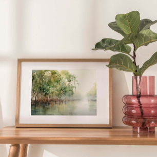 Poster Merveille de la mangrove : aquarelle des mangroves