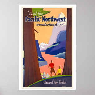 Poster Merveille du Nord-Ouest Pacifique Amérique du Nord