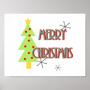 Poster merveille moderne du milieu du siècle noël rétro
