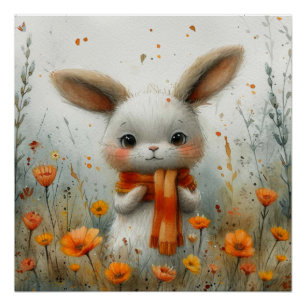 Poster Merveille Moustache : Un Lapin Plein de Fantaisie