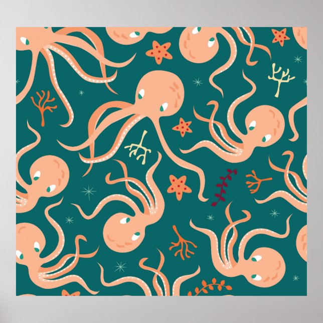 Poster Merveilles sous-marines : Octopus Starfish Dance (Devant)