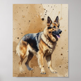 Poster Merveilleux chien de berger allemand animal famili