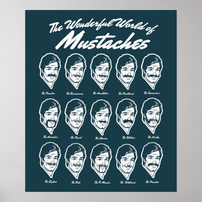 Poster Merveilleux Monde de Moustaches (Devant)