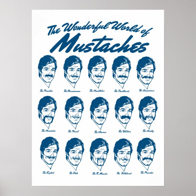 Poster Merveilleux Monde de Moustaches (Devant)
