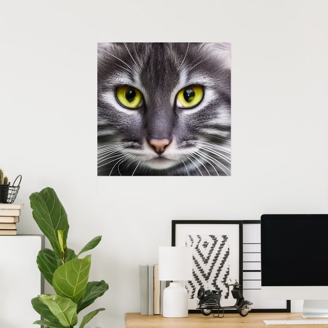 Poster Merveilleux portrait de chat (Bureau à domicile)