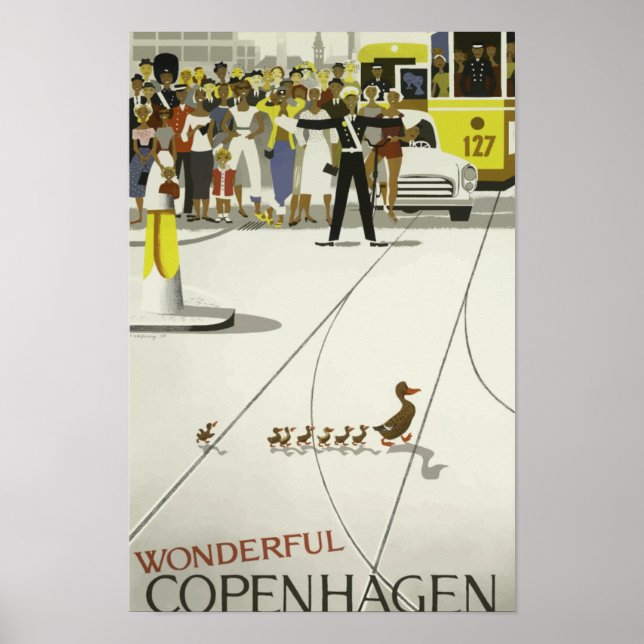Poster Merveilleux Vintage voyage de Copenhague (Devant)