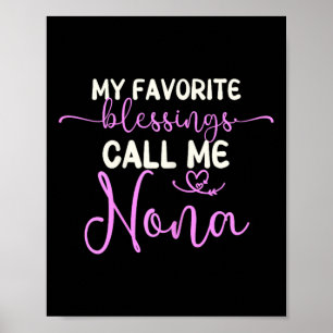 Poster Mes Bénédictions Favorites Appelez-Moi Nona Grandm