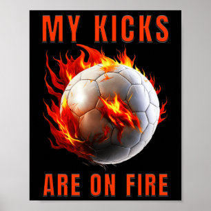 Poster Mes chaussures sont en feu Design de football