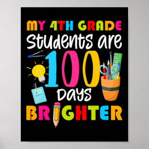 Poster Mes Élèves De 4e Année Sont 100 Jours Plus Amusant