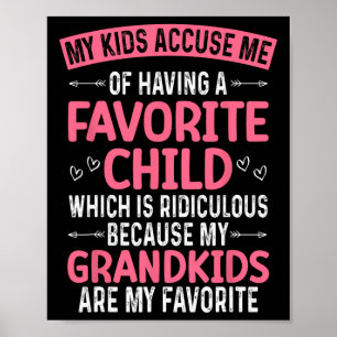 Poster Mes Enfants M'Accusent D'Avoir Un Enfant Préféré G